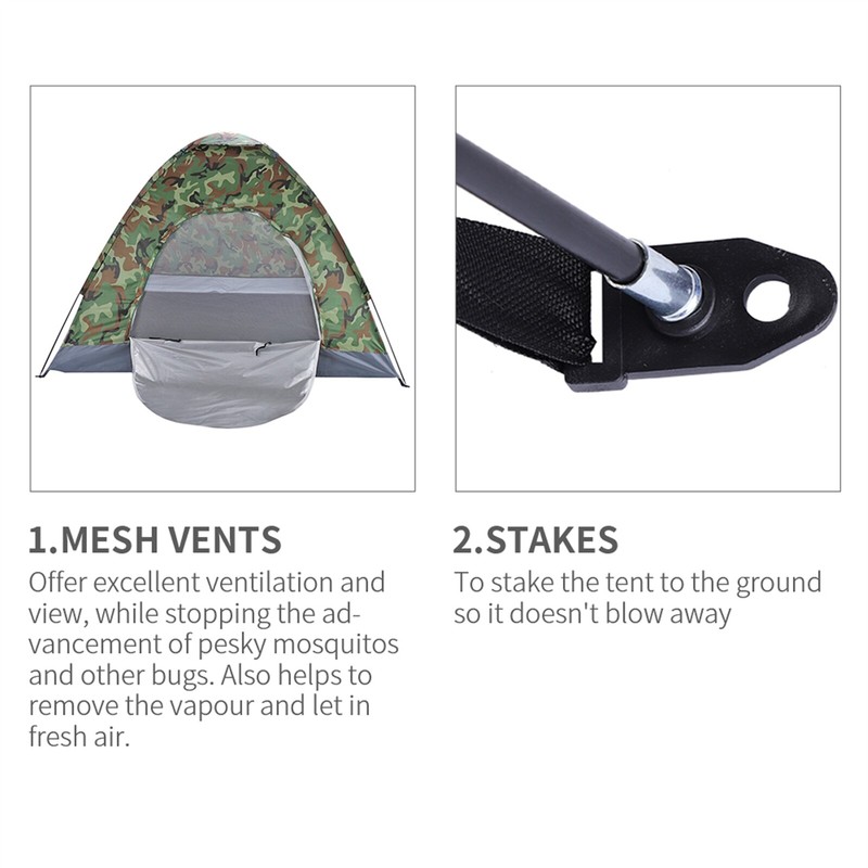 Hot Sale 3-4 Person Camping Dome Tent Camouflage -- gallery