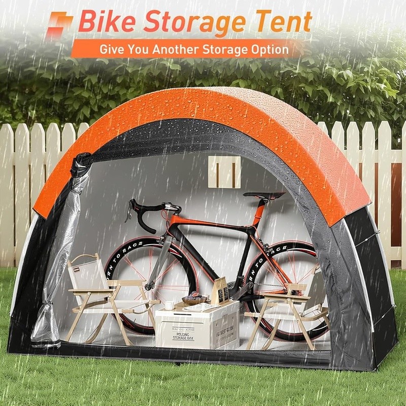 Durable Waterproof Bike Tent W/ Wind Cover & Two-Way Zipper Storage Shed New gallery