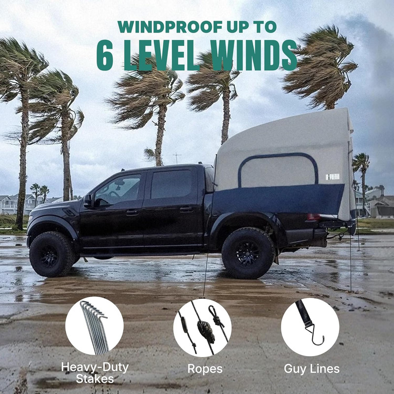 Truck Bed Tent for Camping 5.5Ft-8Ft for 2+1 People, 2 Mins Fast Setup Inflatabl gallery
