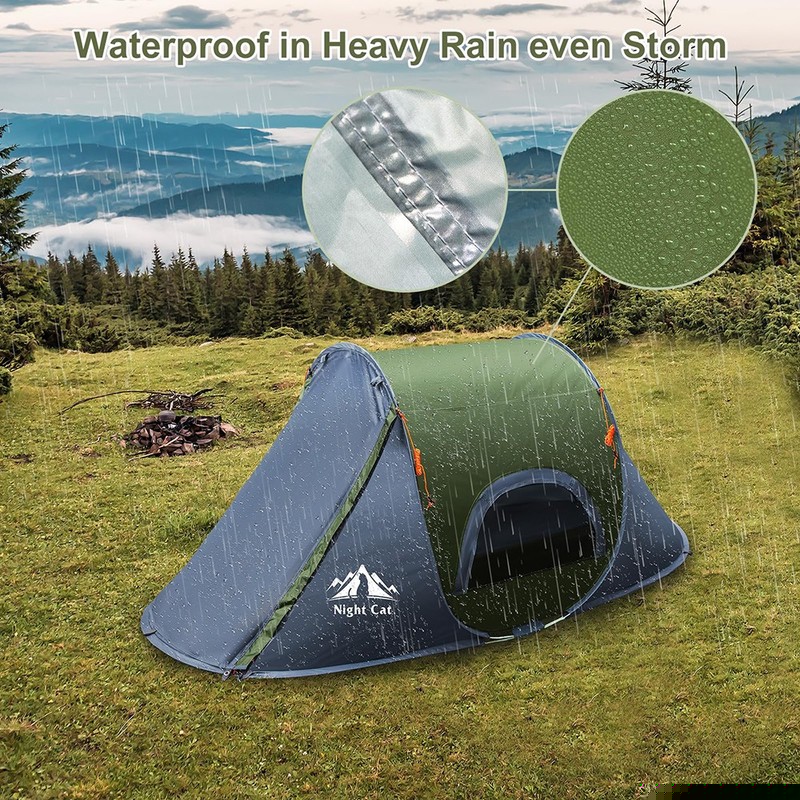 Single Person Pop Up Camping Tent, Waterproof Automatic Setup Hiking Tents