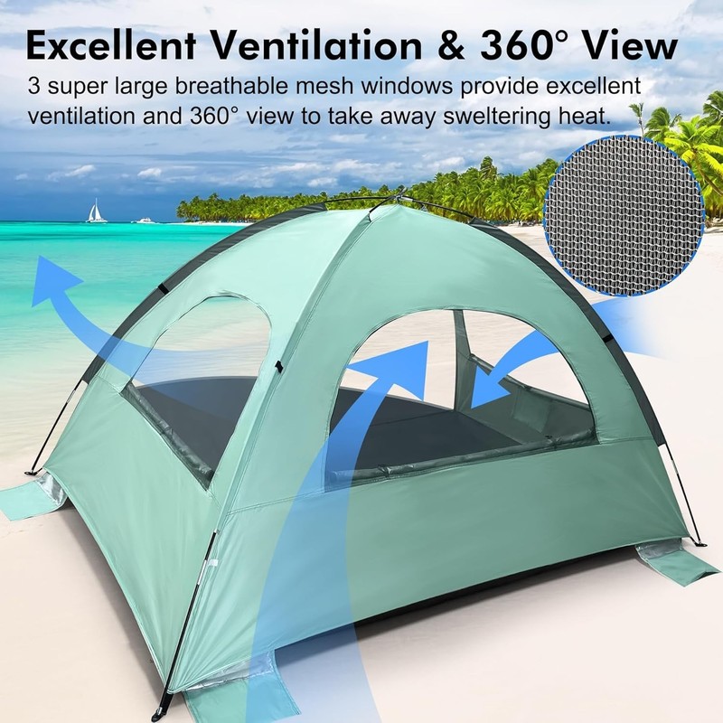 Lightweight and Portable Beach Tent for 3-8 Persons—Perfect for Family Trips gallery