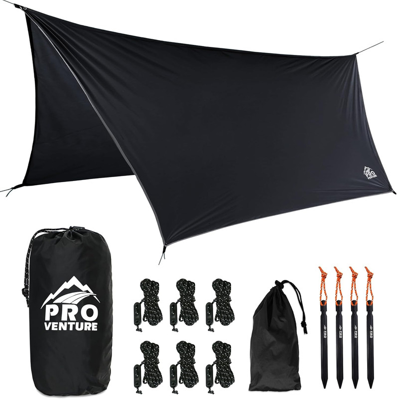 Waterproof Hammock Rain Fly [12Ft X 9Ft] - Portable Large Camping Tarp - Premium gallery