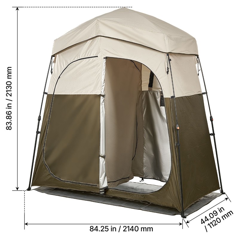 Uimoso Portable Privacy Tent for Camping, Shower, and Changing with Dual Rooms gallery