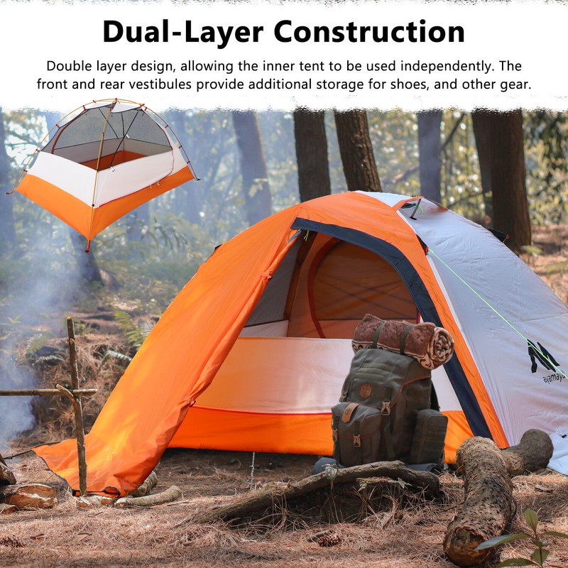 Ultralight 2 Person Camping Tent 4 Season Backpacking Hiking Winter Outdoor Tent gallery