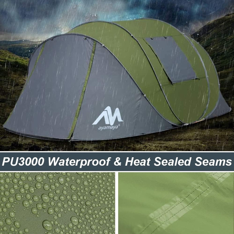 6 Person Easy Pop up Tents for Camping - Double Layer Waterproof Instant Tent w gallery
