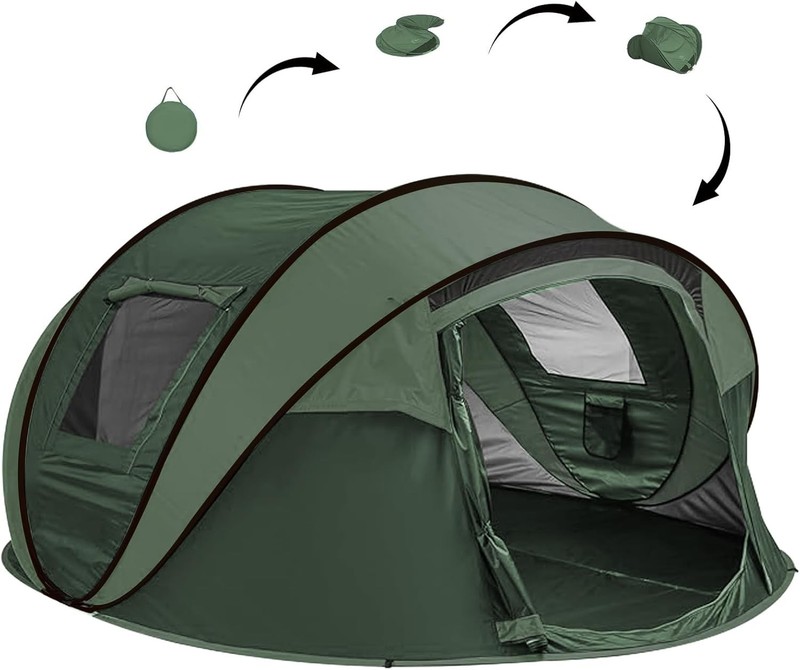 Instant Pop Up Camping Tent for 4 6 Person Waterproof Family Dome Lightweight