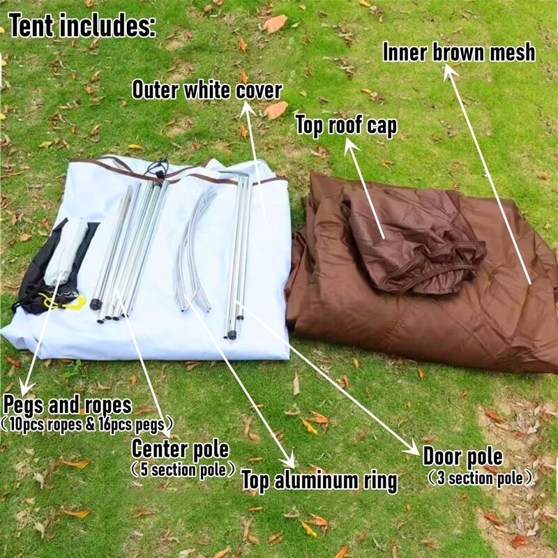 Outdoor 4 Season Double Layers 12FTx10FTx8FT Yurt Tent Camping Teepee Tent Wa... gallery