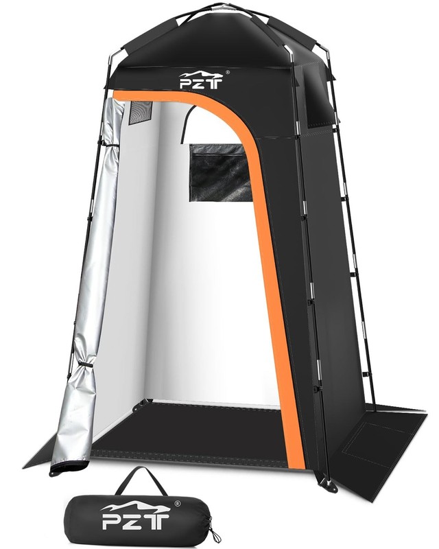 Large Shower Tent, Portable Privacy Tent with Mesh Floor & Carrying Bag, Ligh…