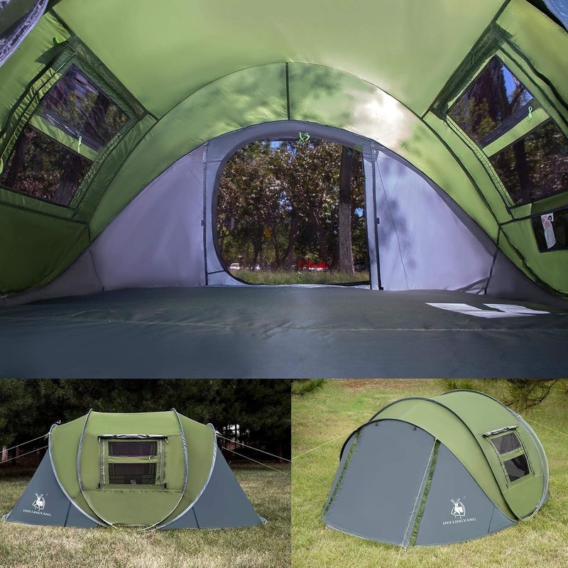 Spacious 4-Person Pop-Up Tent with Instant Setup - Ideal for Camping & Hiking gallery
