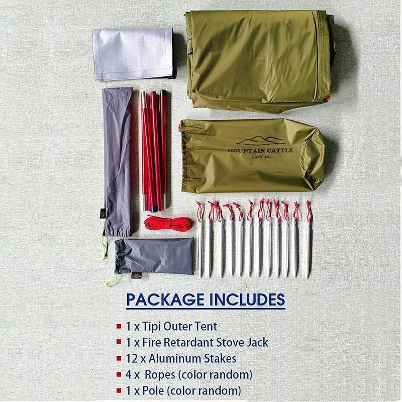 4 Persons 5lb Lightweight Tipi Hot Tent Stove Jack 7'3 gallery