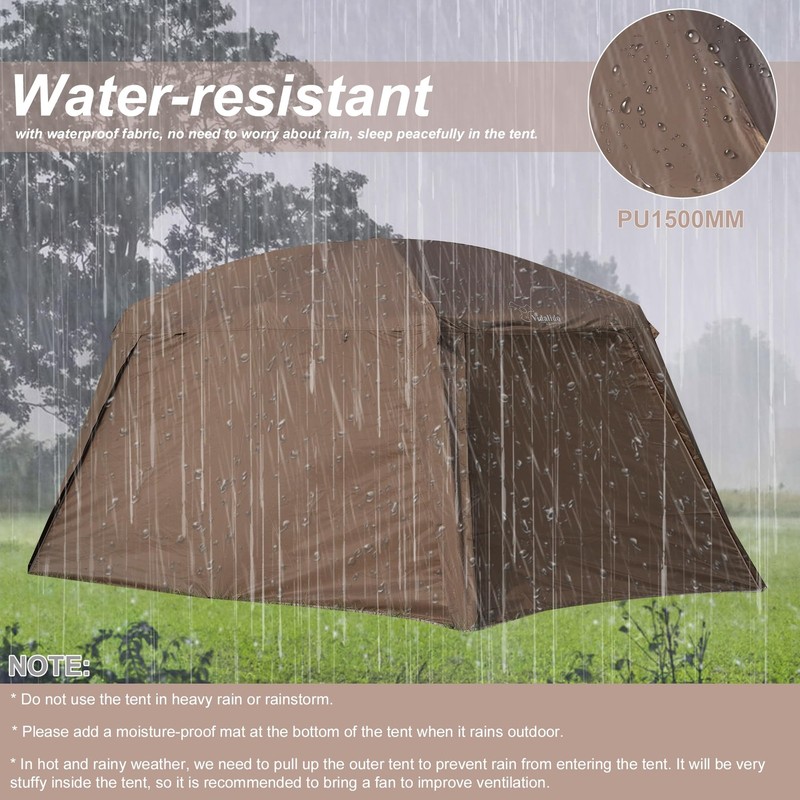 4-6 Person Camping Tent with 3 Door 2 Room Large Family Cabin Tents, Double L... gallery