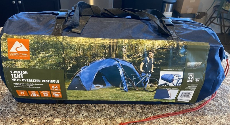 Ozark Trail 2 Person Tent with Oversized Vestibule, Blue - Brand New gallery