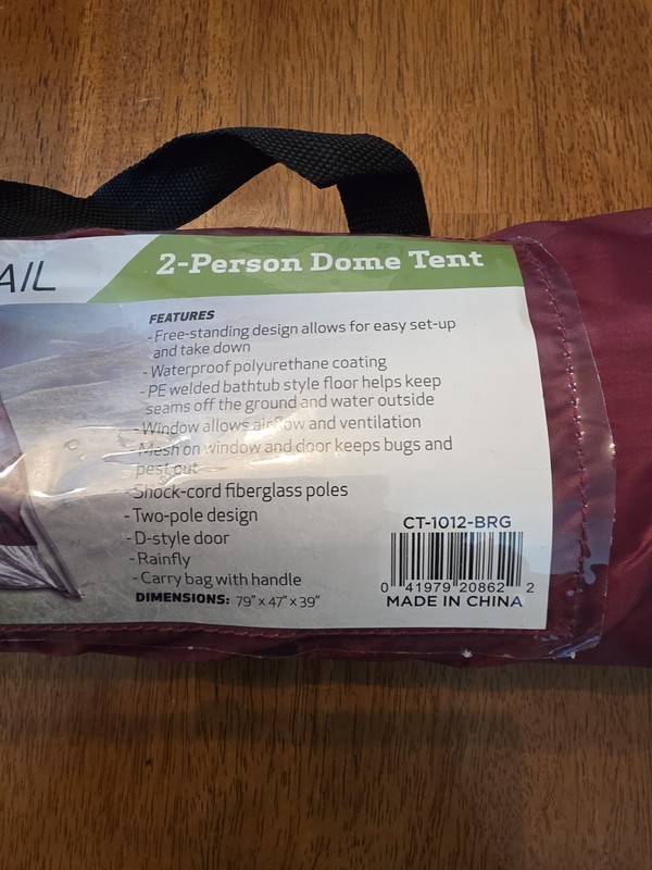 New Cedar Trail 2 Person Dome Tent 79"x47"x39" w/ Carry Bag - Two Pole Design gallery