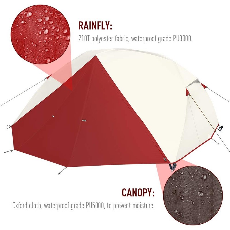 Camping Tent for 3 Persons, Backpacking Tent Waterproof & Windproof, Easy Set... gallery