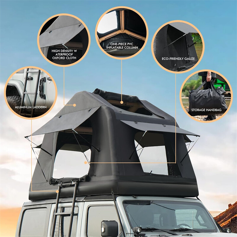 Naturnest 2-3 paxs Roof Top Tent w/ Ladder & Mattress Clamshell Car Tent Camping gallery