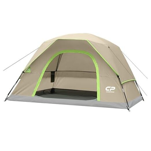 Tents for Camping 4-6 Person Tent Waterproof Windproof Double 4 Person Tan