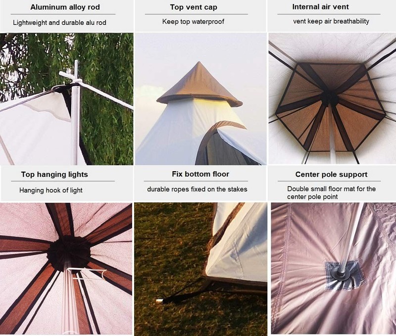 Outdoor 4 Season Double Layers 12FTx10FTx8FT Yurt Tent Camping Teepee Tent Wa... gallery