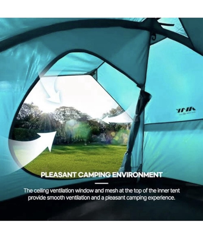 IDOOGEN Max Dome 4P 4 Person Dome Tent Water-Resistant Polyester Teal gallery
