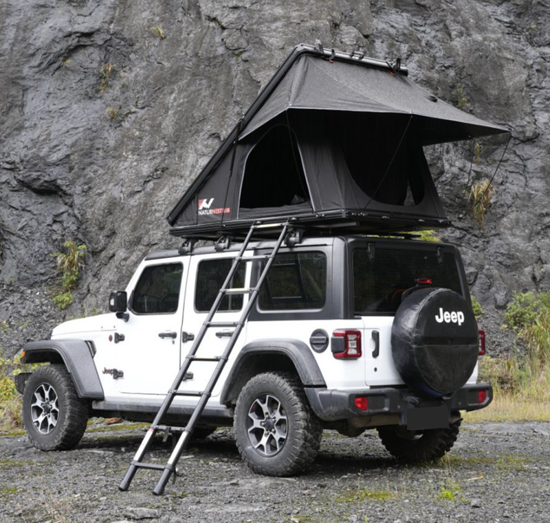 Naturnest Roof Top Tent Hard Shell Car Camping Tent w/ Luggage Bars for Jeep SUV