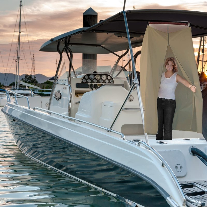 Khaki Boat Privacy Tent: Your Floating Secret Loo & Sun-Shielding Hideaway gallery