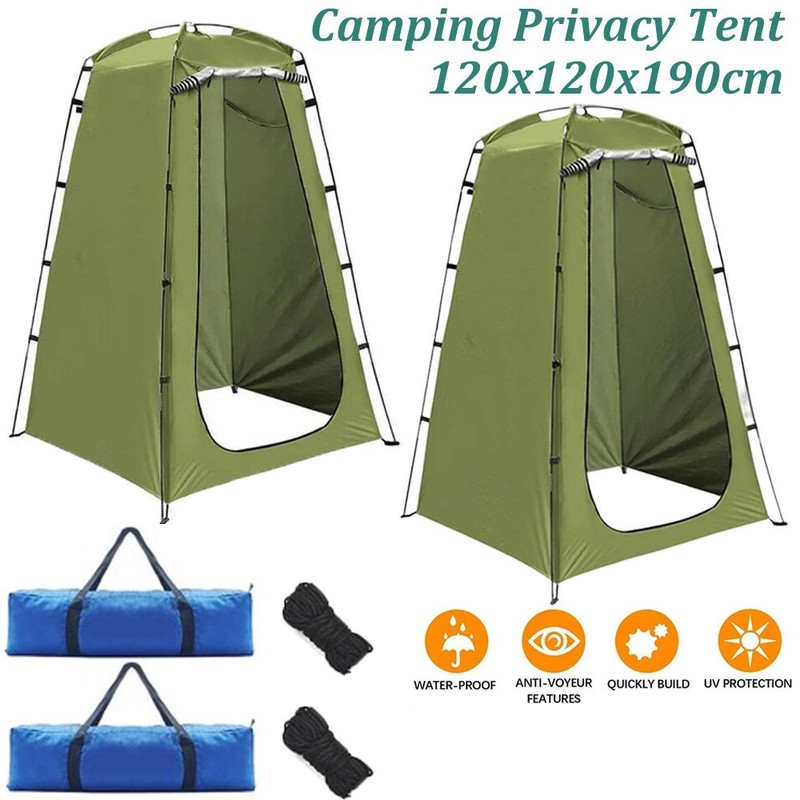 2PCS Pop Up Shower Tent Outdoor Camp Tent Privacy Shower Toilet Changing Hiking