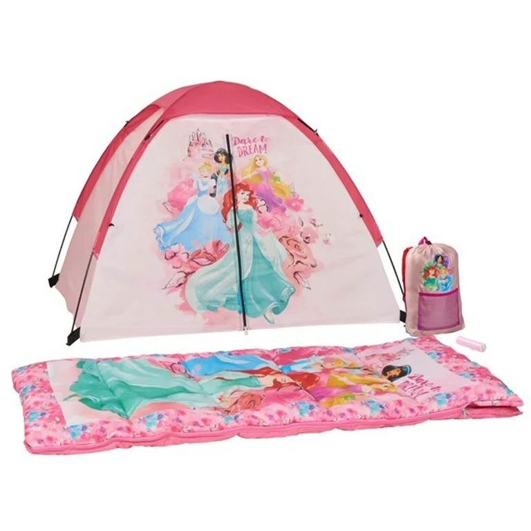 Outdoors Disney Princess 3 Piece Camping Set w/ Tent & Sleeping Bag