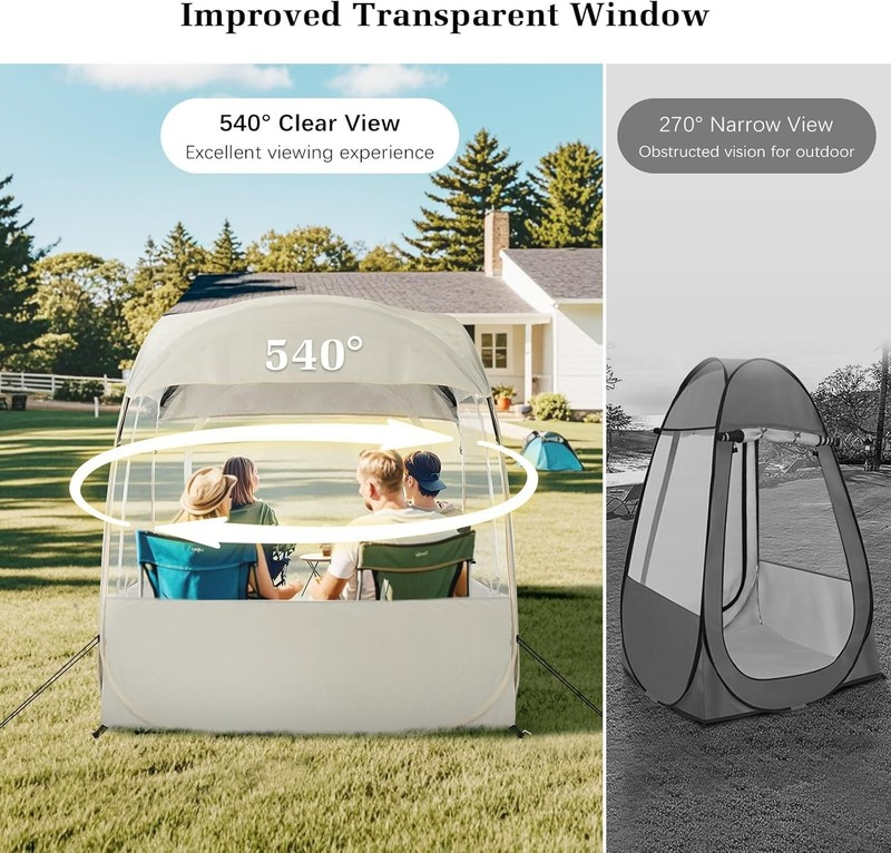 Clear View Pop Up Outdoor Sports Tent for 1-4 People w/Carry Bag 63 x 63 x 63 gallery