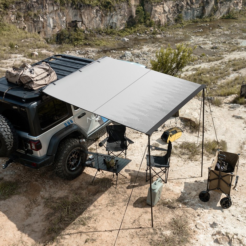 NOVSIGHT Carside Rooftop Pull Out Tent 420D Shelter Shade For SUV Camping Travel gallery