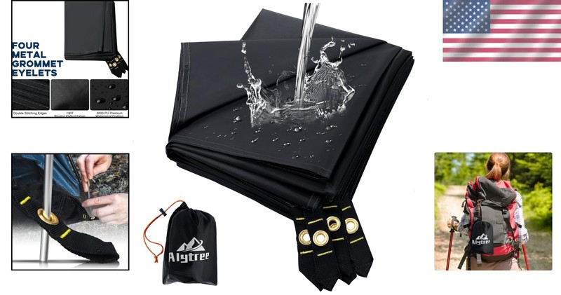 Compact Waterproof Tarp 86'' x 31'' - Perfect for Hiking & Camping Adventures gallery