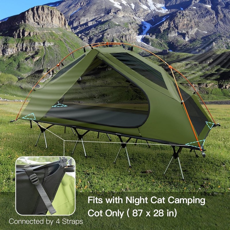 Night Cat Camping Cot Tent Waterproof 1 Person Off Ground Combo gallery