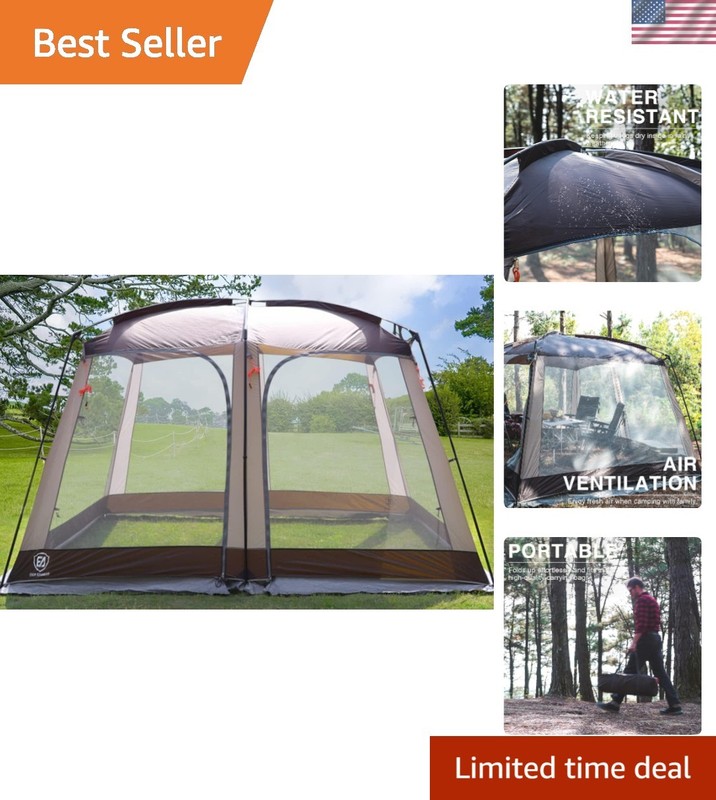12′ x 10′ Outdoor Screen Canopy Tent with 360-Degree Ventilation & UV Protection
