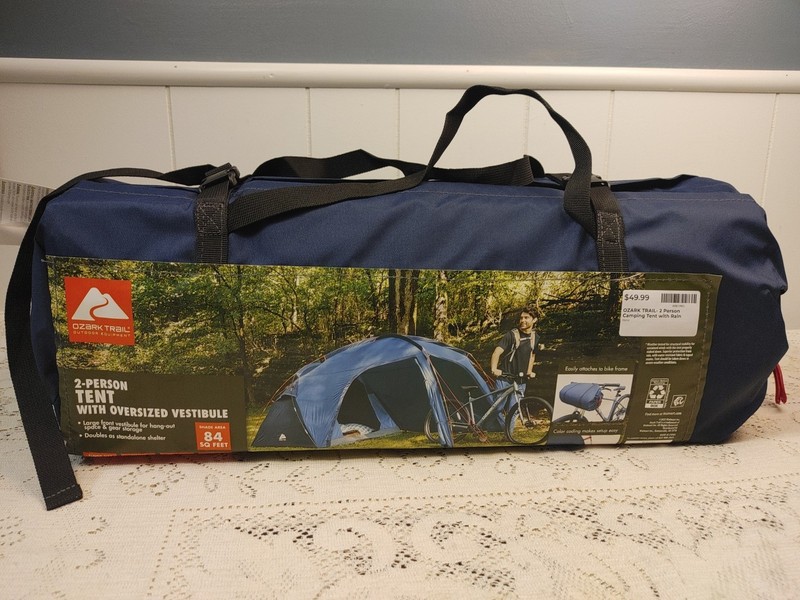 OZARK TRAIL- 2 Person Camping Tent with Rain Shelter- BRAND NEW