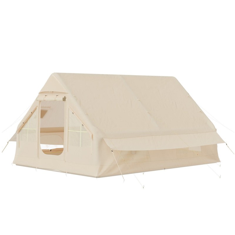8-10 Person Inflatable Camping Tent w/ Pump Stove Jack 210D Oxford Fabric