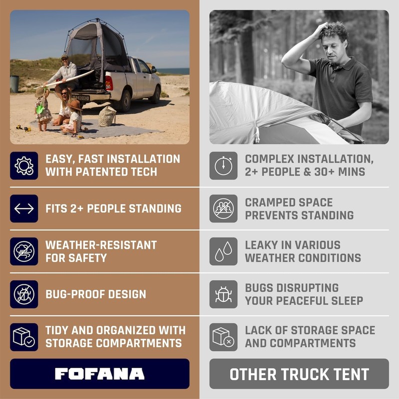 Gray Pop Up Truck Tent Fofana Mid Size 2 Person Bed gallery