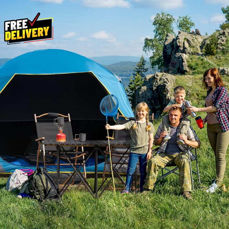 4 Person Blackout Camping Tent Easy Setup Dome Tent with Rainfly gallery