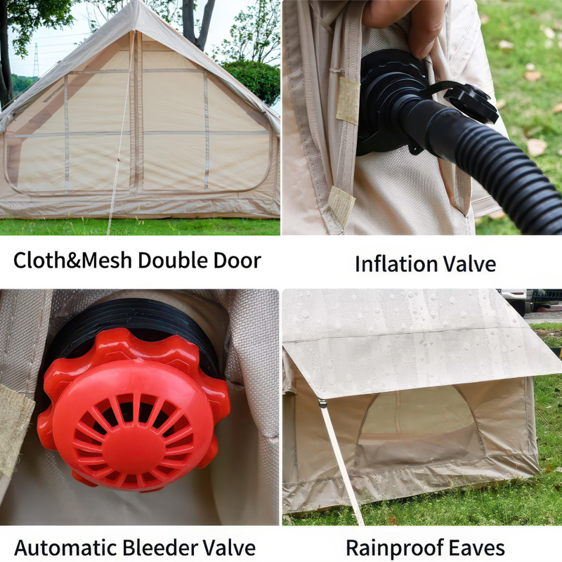 Inflatable Glamping Tent – 4-6 Person, Waterproof 4-Season, 12 Mesh Windows gallery