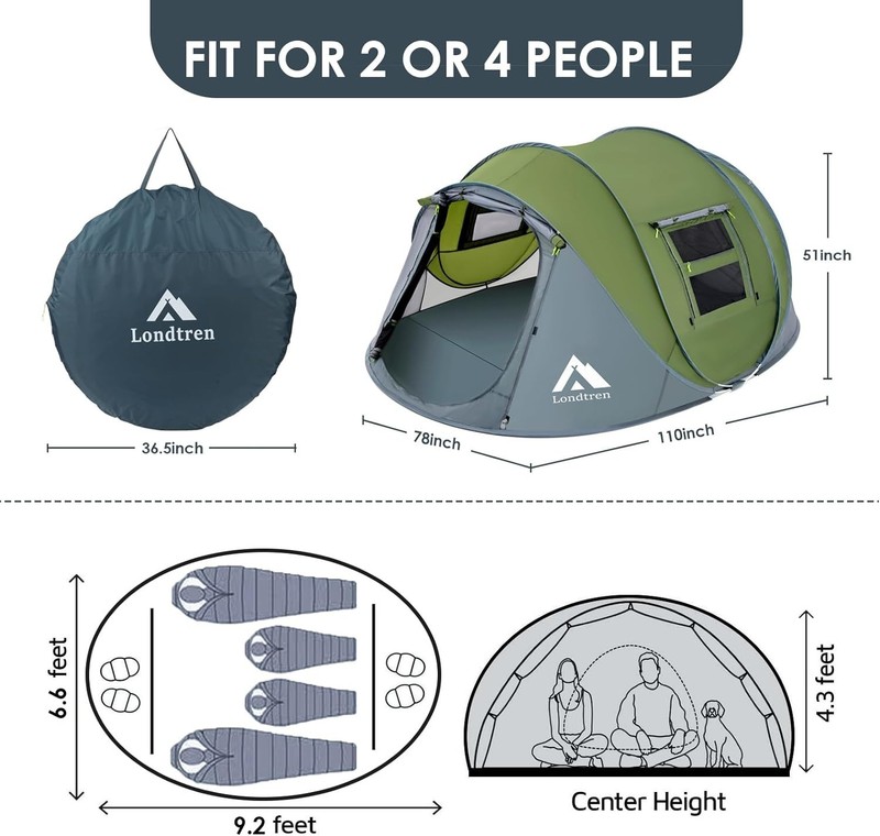 Automatic Setup Family Tent, Waterproof gallery