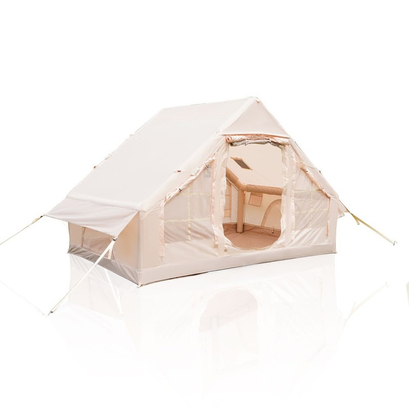 Inflatable Camping Tent 4 Person 4Season Waterproof Glamping Tent Chimney Window