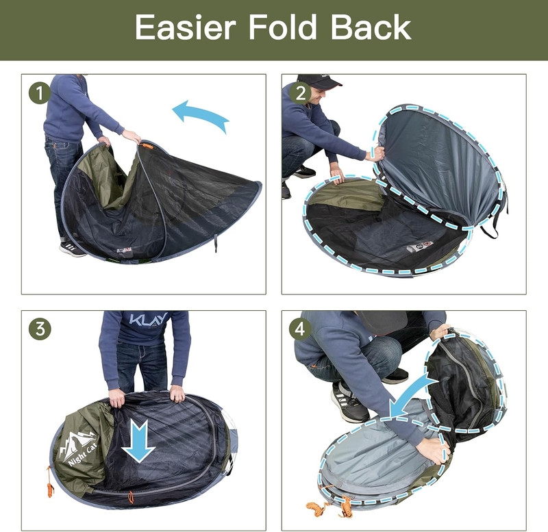 Pop-Up Mosquito Tent: 1 Person Camping Tent with Bug Screen Net Adults Fits for gallery