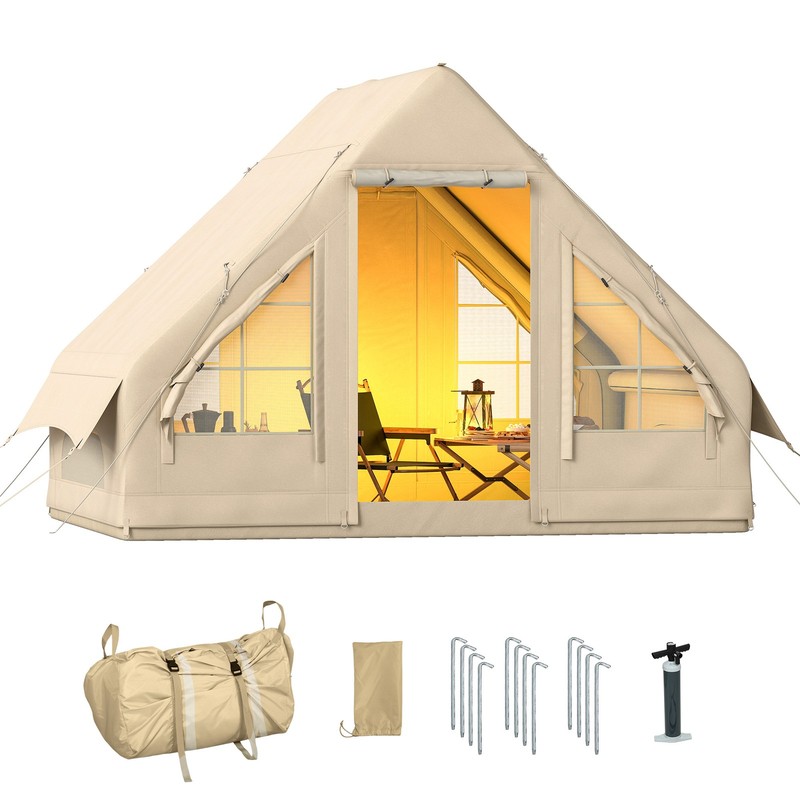 Outsunny Inflatable Camping Tent with Hand Pump, 4 Season for 3 People gallery