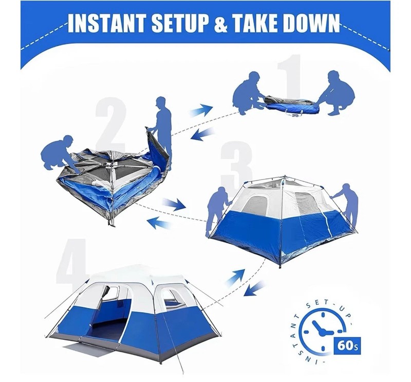 QOMOTOP 6 Person 60 Seconds Set Up Camping Tent, Waterproof Pop Up Tent with Top gallery