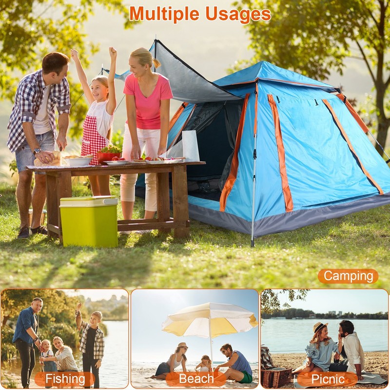 Camping Tent 4-5 Person Waterproof 4 Season Outdoor Family Tents Anti-mosquito gallery