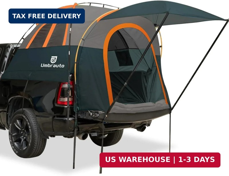Umbrauto Truck Bed Tent with Awning: 5.5-5.8FT PU3000mm Waterproof Tailgate Pick