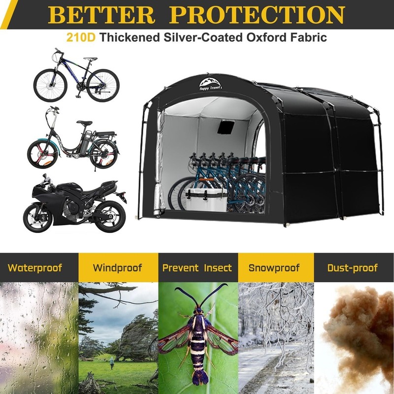 Happy Travel Bike Storage Tent Outdoor 8x7x6.3ft gallery