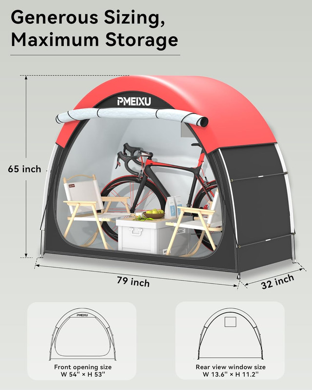 Upgraded Bike Storage Shed Tent, 210D Oxford Fabric PU4000 Waterproof Bicycle Sh gallery