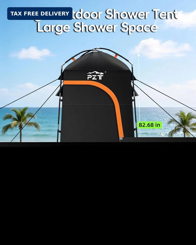 Large Shower Tent, Portable Privacy Tent with Mesh Floor & Carrying Bag, Lightwe gallery