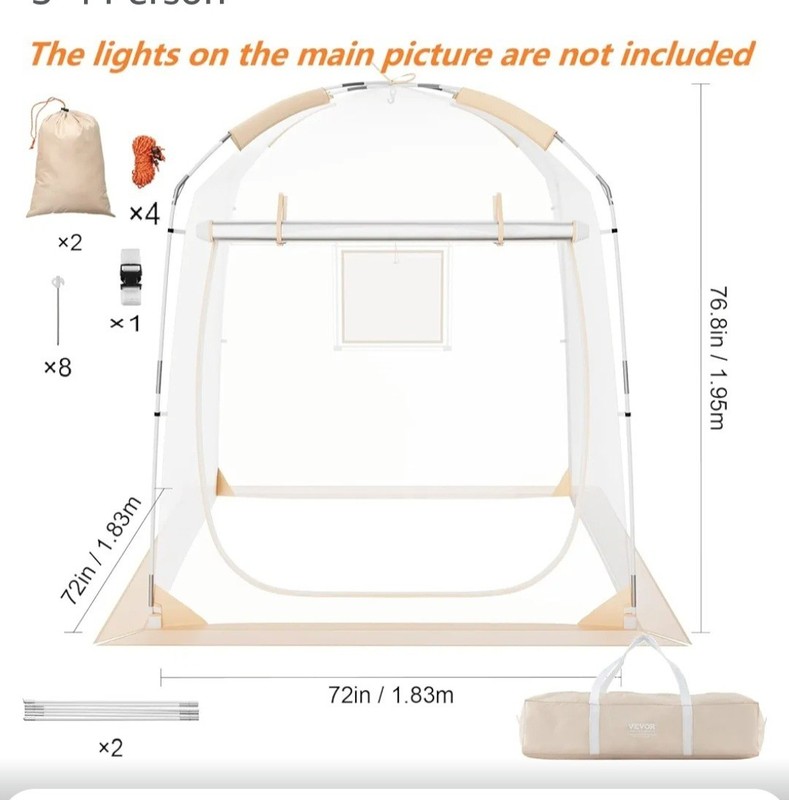 VEVOR Sports Tent Instant Pop-Up Tent Shelter Weather Proof 4-8 People Clear gallery