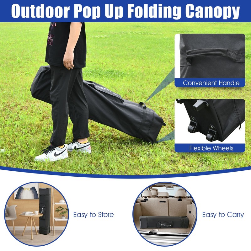 Costway13' x13' Pop Up Canopy Tent Instant Outdoor Folding Canopy Shelter Blue gallery