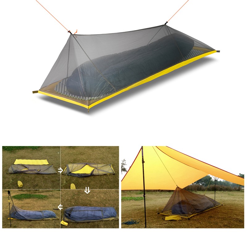 Ultralight Outdoor Camping Tent 4 Seasons 1 Single Person Mesh Inner Vents Net