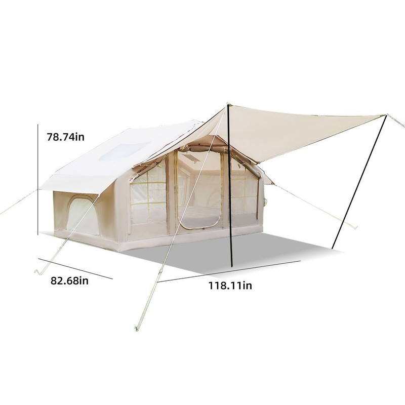 6.3m² 4-6 Person Inflatable Tent 4 Season Waterproof Camping Tent with Canopy gallery